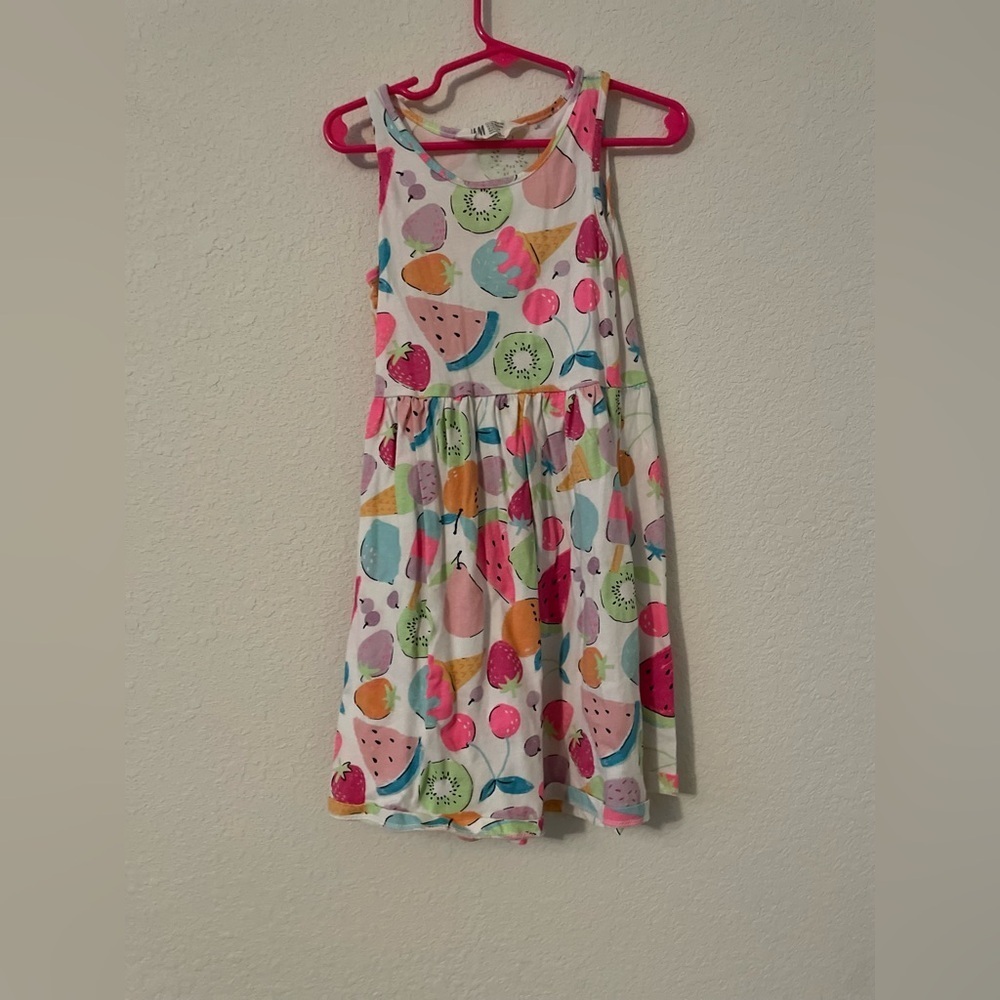 H&M Kids Fruit Print Casual Dress - Multicolor size 6X/7